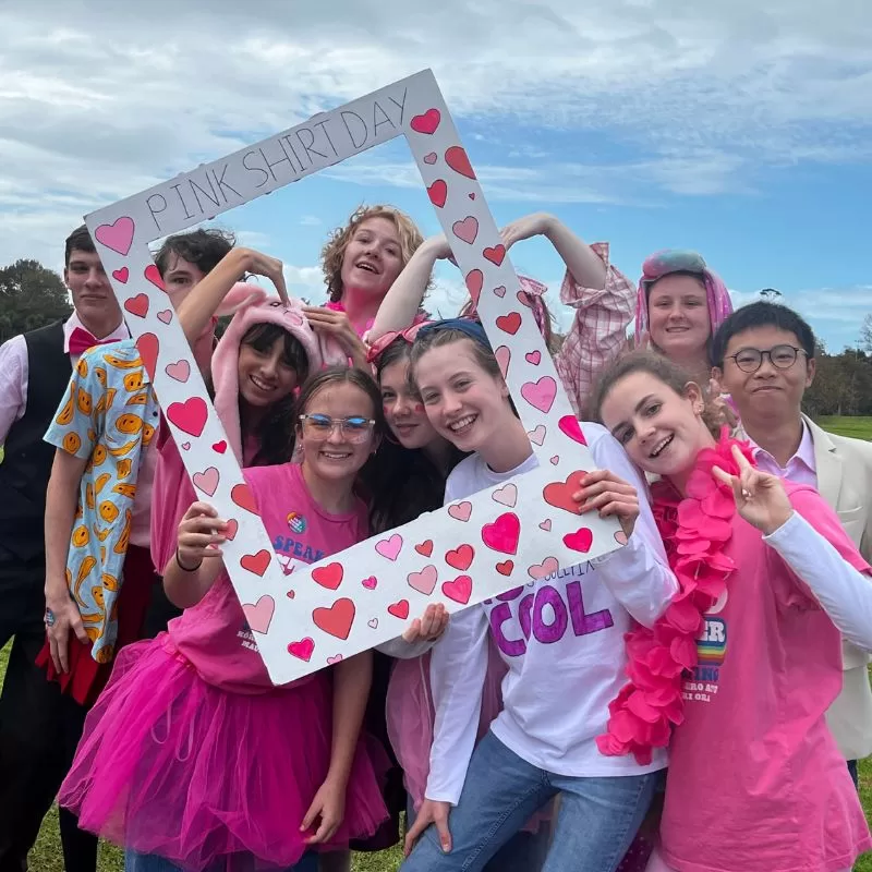 Co-curricular activities - Pakuranga College students celebrate Pink Shirt Day