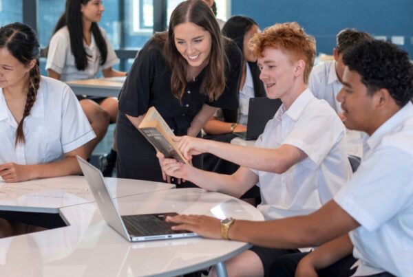 Teacher and student in English class at Pakūranga College