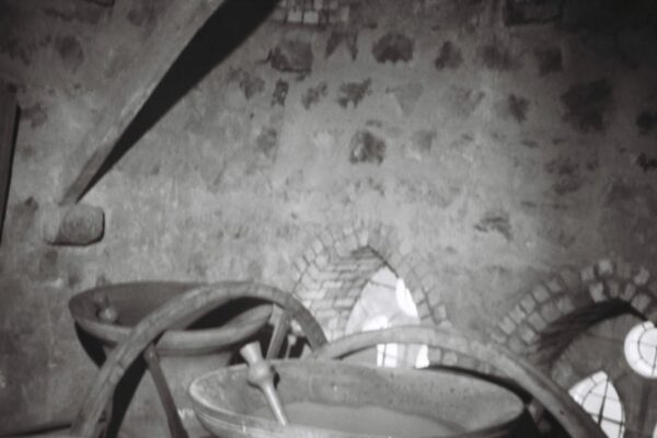 A low light shot of the church bells in Auckland - framing had to be done with the mirror viewfinder, and it had to be braced on a staircase, resulting in the bell in the foreground not being framed properly.
The bells here in Auckland are easier to ring than those in Hamilton, and were cast in 1862, for the International Exhibition in London.