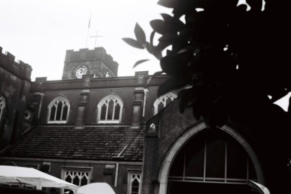 Hamilton Cathedral, taken from under a tree as it was raining at the time. We had just concluded our bell-ringing about ten minutes earlier, before leaving the church and braving the rain.