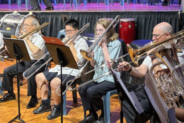 7 Low brass section — The author is third from left